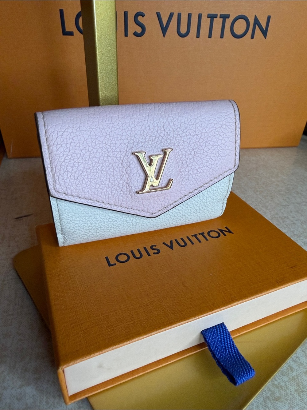 Louis Vuitton Calfskin Lockmini Trifold Wallet